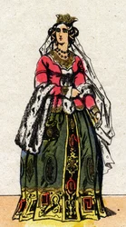 Portrait de Jeanne de Bourbon (1337-1378), épouse de Charles V de France.