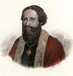 Portrait de Joseph Pitton de Tournefort (1656-1708), voyageur et botaniste français. Dans "Portraits des Hommes Utiles"