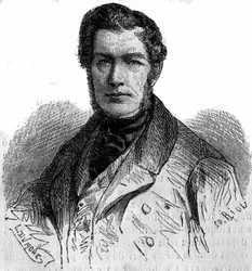 Portrait de Jules Louis Philippe Coignet (1798-1860), peintre français. Gravure dans « Le Monde Illustré » n°158 du 21 avril 1860