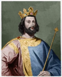 Portrait de Louis VII le Jeune (1120-1180), roi de France - dans «Histoire des Français» de Lavallée, gravure, sans date