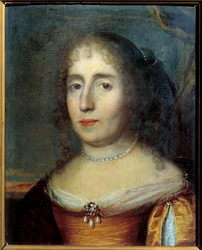 Portrait de Madame de Scudéry (ou Madeleine de Scudéri (1607-1701), femme de lettres française). Peinture anonyme de l