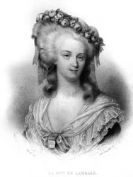 Portrait de Marie-Thérèse de Savoie-Carignan (1749-1792), princesse de Lamballe - dans «Révolution française» par Thiers. 19e siècle