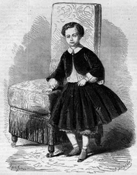 Portrait de Napoléon Eugène Louis Jean Joseph Bonaparte (1856-1879), connu sous le nom de Prince Impérial, fils de Napoléon III. Gravure dans "Le Monde Illustré" n°137 du 26 novembre