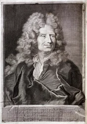Portrait de Nicolas Boileau, également connu sous le nom de Boileau Despréaux (Boileau-Despréaux) (1636-1711), poète et écrivain. Gravure pour illustrer les Œuvres de M. Boileau Despréaux, avec des éclaircissements historiques, tome 1, édition Fabre et