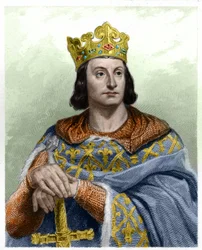 Portrait de Philippe II, dit Philippe Auguste (1165-1223), roi de France - dans « Histoire des Français » de Lavallée, gravure, sans date.