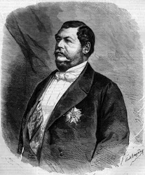 Portrait du Prince Lucien Murat (Napoléon Lucien Charles) (1803-1878), fils de Joachim Murat - gravure dans "Le Monde Illustré" n°208 du 6 avril 1861