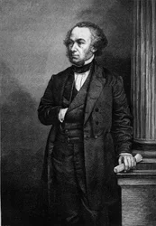 Portrait de Richard Cobden (1804-1865), industriel et homme politique anglais. Gravure dans « Le Magasin Pittoresque »