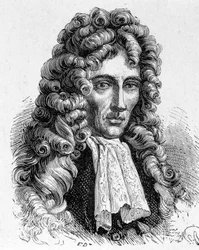 Portrait de Robert Boyle (1627 - 1691), physicien et chimiste irlandais - dans « Album de la Science ; savants illustres ; Grandes découvertes » 1896