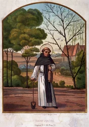 Portrait de Saint Fiacre (ermitage près de Meaux), patron des jardiniers, œuvre du 19e siècle