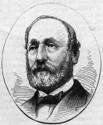 Portrait de Théodore Ballu (1817-1885), architecte français. Gravure dans « Le Monde Illustré » n°890 du 2 mai 1874