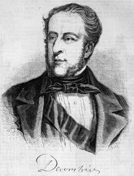 Portrait de William Spencer Cavendish (1790-1858), duc de Devonshire. Gravure dans "Le Monde Illustré" n°45 du 20 février 1858.