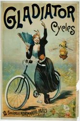 Affiche publicitaire pour les Cycles Gladiator, Boulevard Montmartre, Paris