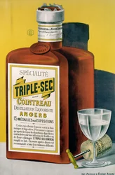 Affiche publicitaire pour le Triple Sec Cointreau fabriqué à Angers