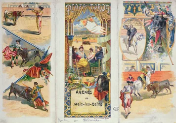 Affiche publicitaire pour les arènes de Malo-les-Bains, fin du 19ème siècle