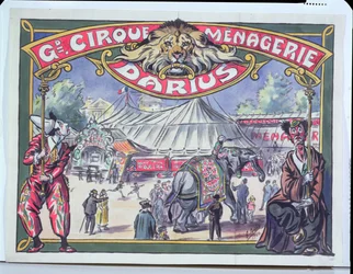 Affiche publicitaire pour le Grand Cirque Ménagerie Darius, 1924