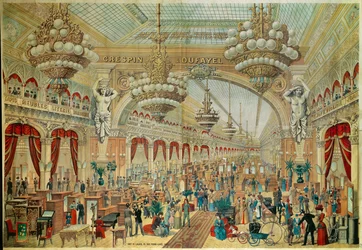 Affiche pour les magasins Crespin Dufayel sur le Boulevard Barbès à Paris. Paris du 19ème siècle. Arts décoratifs
