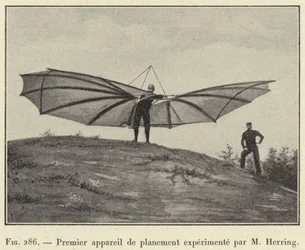 Premier appareil de planement expérimenté par M. Herring