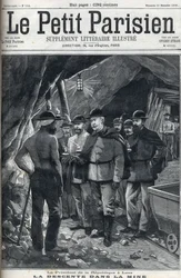 Le président de la République française Félix Faure visite les mines de Lens en décembre 1898. Couverture du journal "Le petit Parisien".