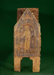 Châsse reliquaire de Saint Calminius, détail de Saint Pierre tenant les clés, Limoges