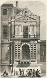 Restauration des fenêtres dites Charles IX au Louvre au XIXe siècle - Gravure dans "Tableau-de-Paris" par Edmond Texier 1852