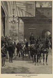Retour du président français Félix Faure de sa visite en Russie, 1897