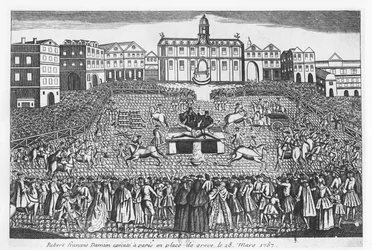 Robert-François Damiens exécuté sur la place de Grève, Paris, 28 mars 1757