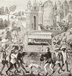 Robert Ier, duc de Normandie, est porté dans sa litière, extrait de 