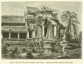 Ruines à Ang-Kor-Vat, façade intérieure d