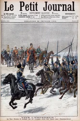 Guerre russo-japonaise 1904-1905 - Les cosaques acclamant le tsar Nicolas II avant de partir pour l