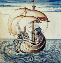SMM2 p.8 Navire à voile, du Théâtre des Vices et Vertus, par Jan van der Noot (c.1539-95)