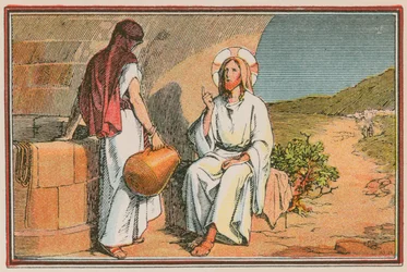 Scène de la vie de Jésus (gravure en couleur)