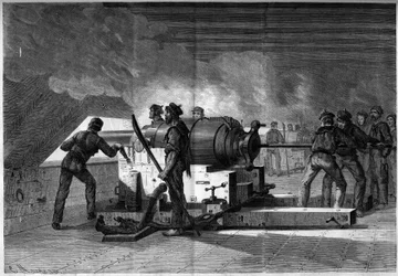 Guerre de Sécession (1861-1865) ou Guerre civile américaine - Bataille navale de Hampton Roads (Virginie) - 8-9 mars