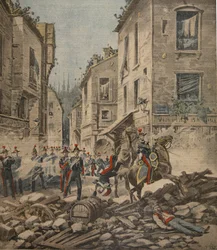 Graves troubles en Italie : émeutes à Milan, illustration du Petit Journal : Supplément illustré, 22 mai 1898