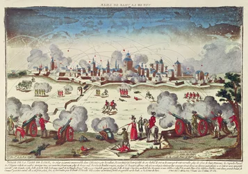 Siège et bombardement de Lille par Albert de Saxe-Teschen, septembre-octobre 1792 (gravure en couleur)