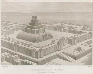 Temple assyrien carré