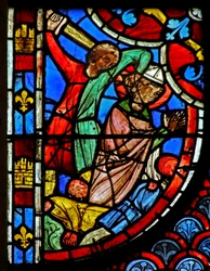 Saint Blaise exécuté devant un roi