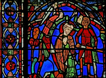Vitrail de Saint Chéron : attaqué par des bandits
