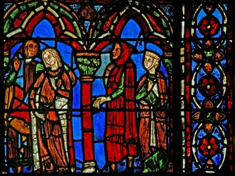 Vitrail de Saint Chéron : sa fiancée part avec ses parents