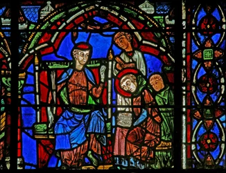 Vitrail de Saint Chéron : apprend à lire