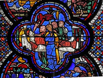 Fenêtre de Saint Jean : la mort de Stacatus : un démon prend son âme