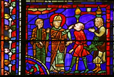 Saint Martin guérissant une âme possédée, scène de la vie de Saint Martin, cathédrale de Chartres