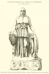 Statue antique conservée au temple de Thésée, à Athènes