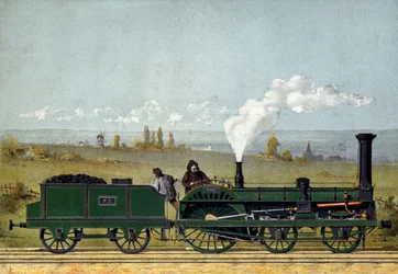 Machine à vapeur sur le chemin de fer de Strasbourg, 1852