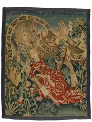 Tapisserie représentant deux scènes de Der Busant 