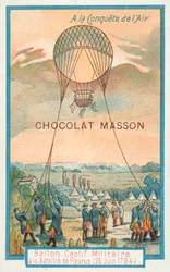 Ballon militaire captif à la bataille de Fleurus, 26 juin 1794