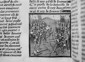 La bataille de Crécy en 1346 de Chroniques de Froissart