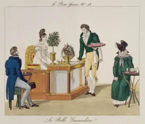 La belle vendeuse de limonade, planche 98 de Le Bon Genre, c.1810