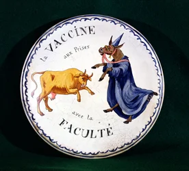 La vaccine combattant la profession médicale, c.1800 (céramique émaillée)