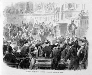 La déclaration de guerre de 1870 : Séance du 15 juillet au Sénat - dans « Le Monde Illustré »