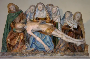 La Mise au tombeau, 1490 (pierre peinte) (détail)